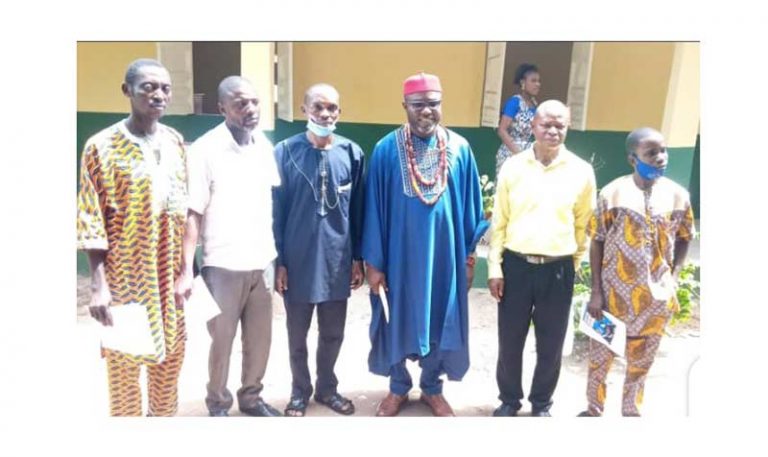 Chief (Engr.) Tony Amechi and some teachers of Ndemili Grammar School | Chief (Engr.) Tony Amechi Engages Teachers For Ndemili Grammar School